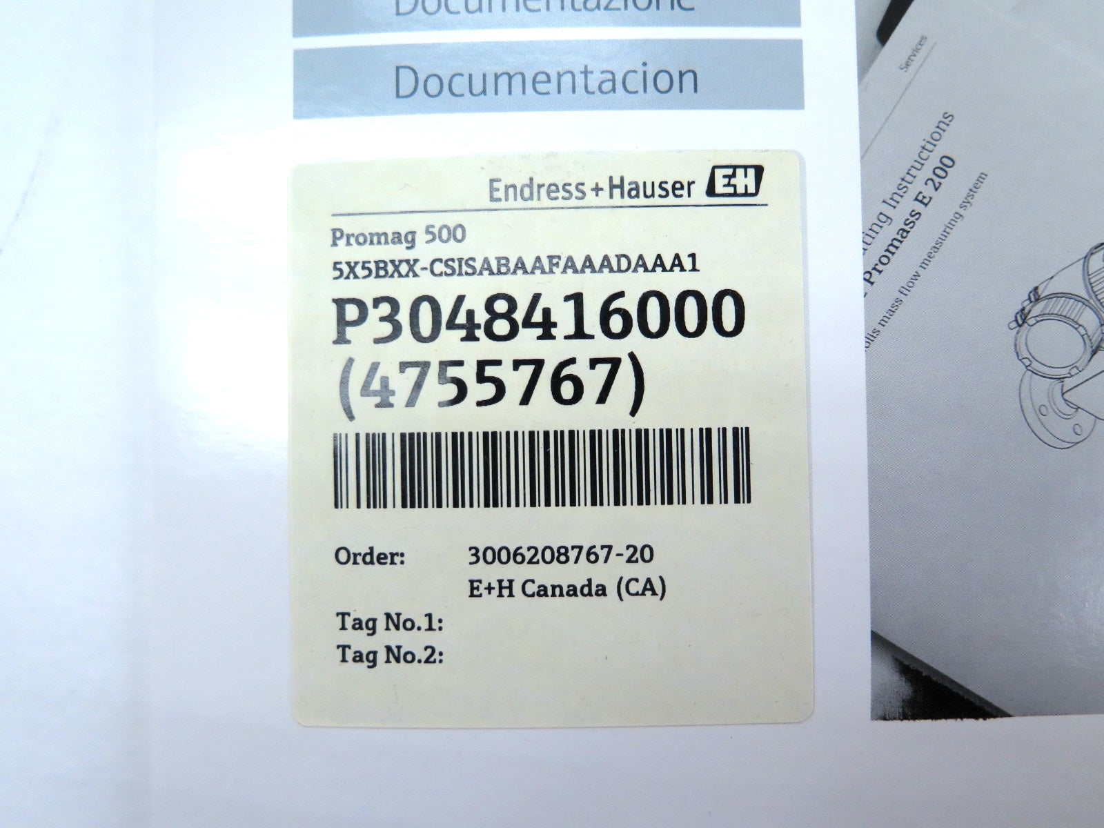 Endress + Hauser 5X5BXX-CSISABAAFAAADAAA1 Promag 500 Transmitter Unit - Advance Operations
