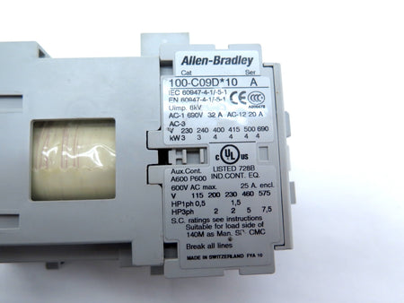Allen-Bradley 100-C09D*10 Ser.A Contactor / Relay 690Vac 32A Max - Advance Operations