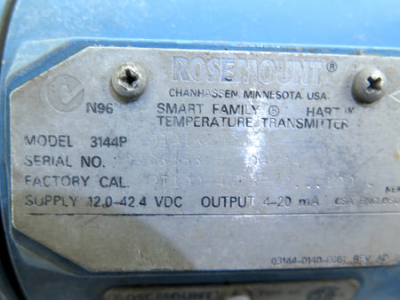 Rosemount 3144PD1A1K6M5 Temperature Transmitter Instrument - Advance Operations