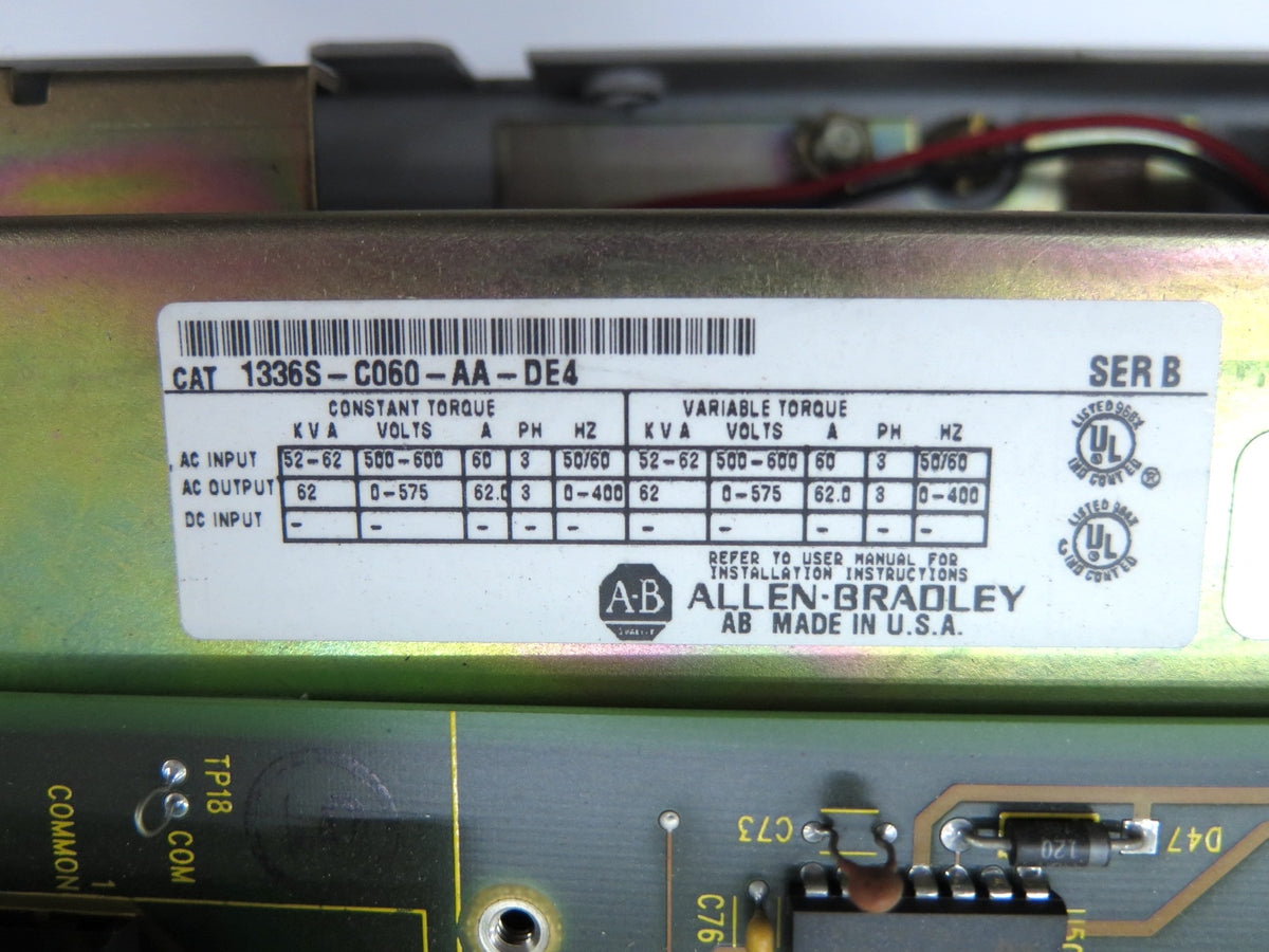 Allen-Bradley 1336S-C060-AA-DE4 AC Drive 500-600Vac 62kVA 60HP - Advance Operations