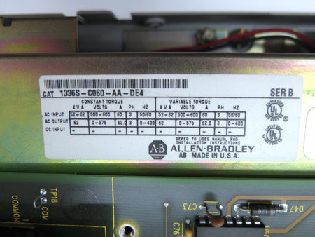 Allen-Bradley 1336S-C060-AA-DE4 AC Drive 500-600Vac 62kVA 60HP - Advance Operations