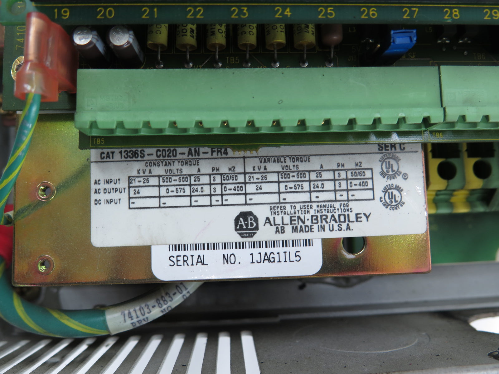 Allen-Bradley 1336S-C020-AN-FR4 AC Drive 20HP 500-600Vac - Advance Operations