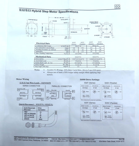 IDC 801-133 / S33T-C25 Servo Motor - Advance Operations