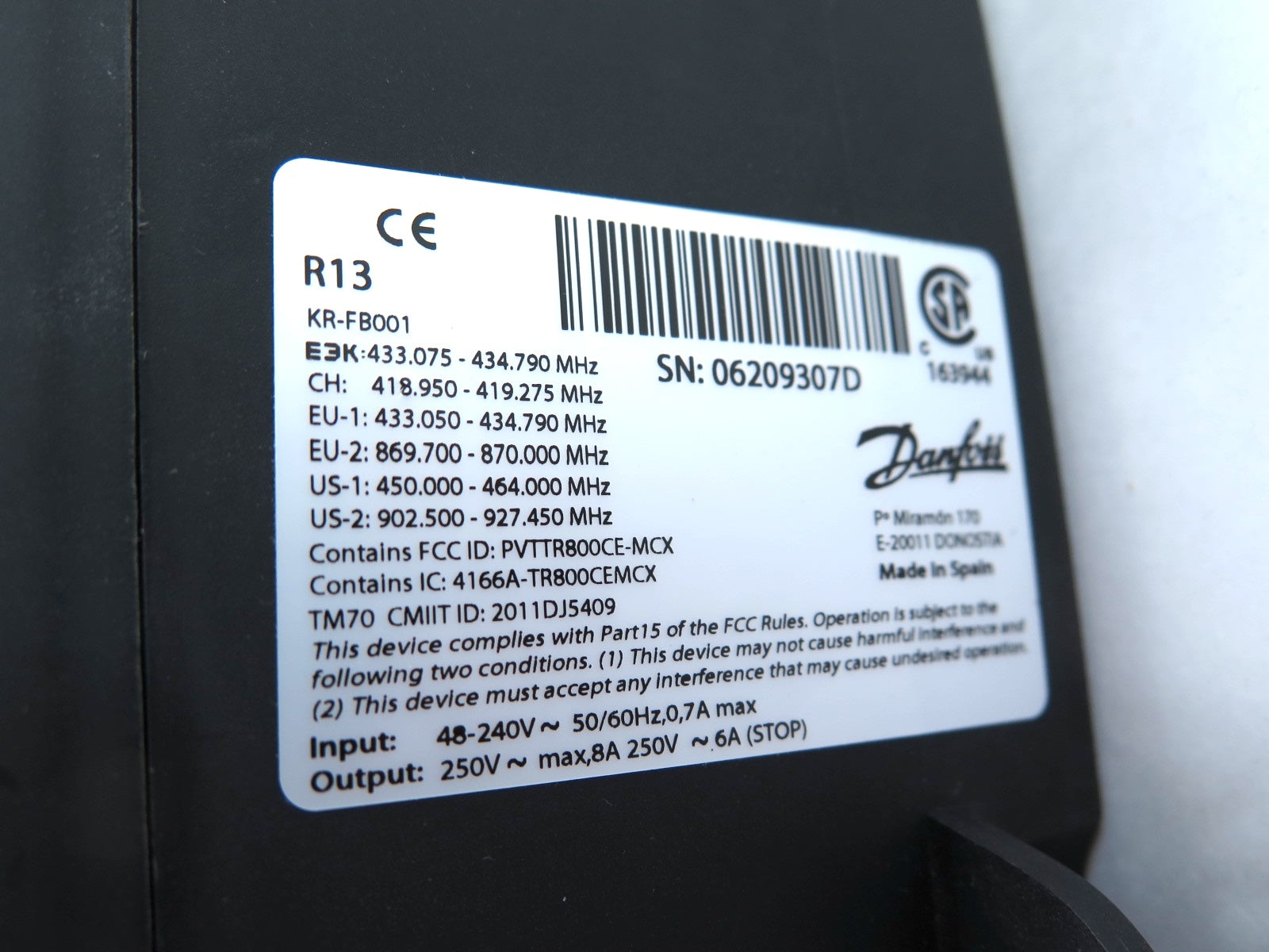 Danfoss R13 / KR-FB001 Remote Control Receiver - Advance Operations