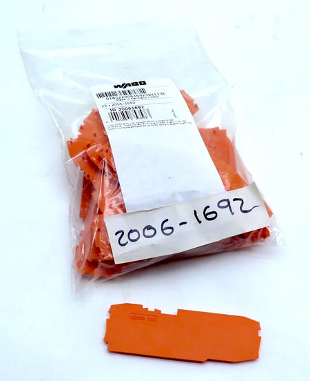 Wago 2006-1692 End And Intermediate Plate For 2006 Series Orange LOT OF 25 - Advance Operations