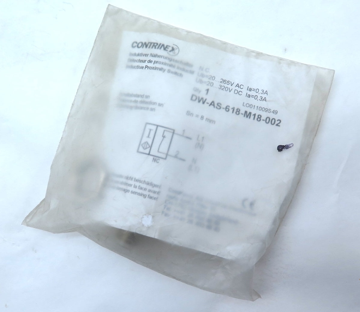Contrinex DW-AS-618-M18-002 Inductive Proximity Sensor - Advance Operations