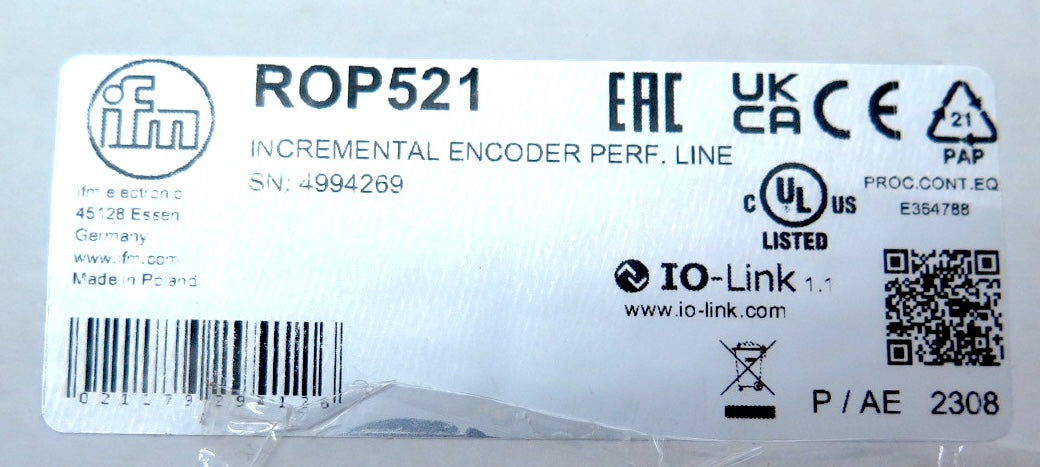 IFM Efector ROP521 Incremental Encoder Perf. Line - Advance Operations