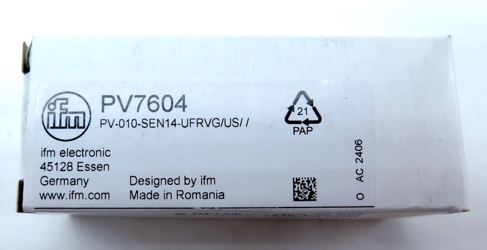 IFM Efector PV7604 Pressure Switch PV-010-SEN14-UFRVG/US - Advance Operations