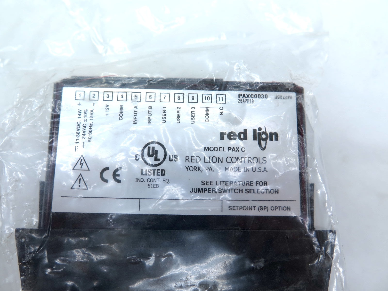 Red Lion PAXC0030 Digital Rate Meter - Advance Operations
