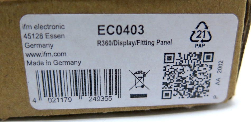 IFM EC0403 Display Fitting Panel - Advance Operations