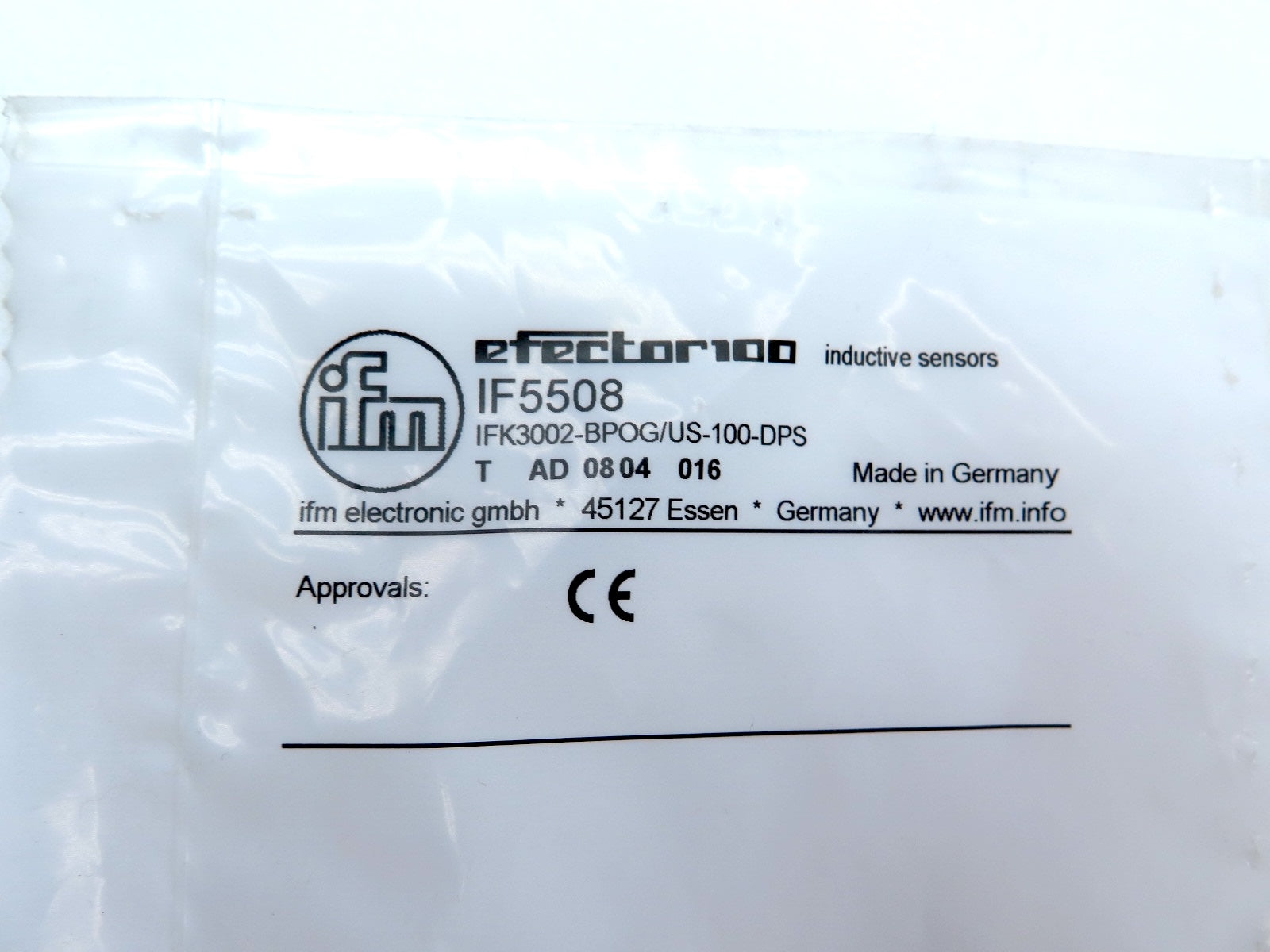 IFM Efector IF5508 Proximity Sensor / Switch - Advance Operations