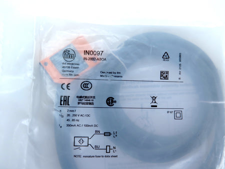 IFM Efector IN0097 / IN-2002-ANOA Inductive Sensor / Proximity Switch - Advance Operations