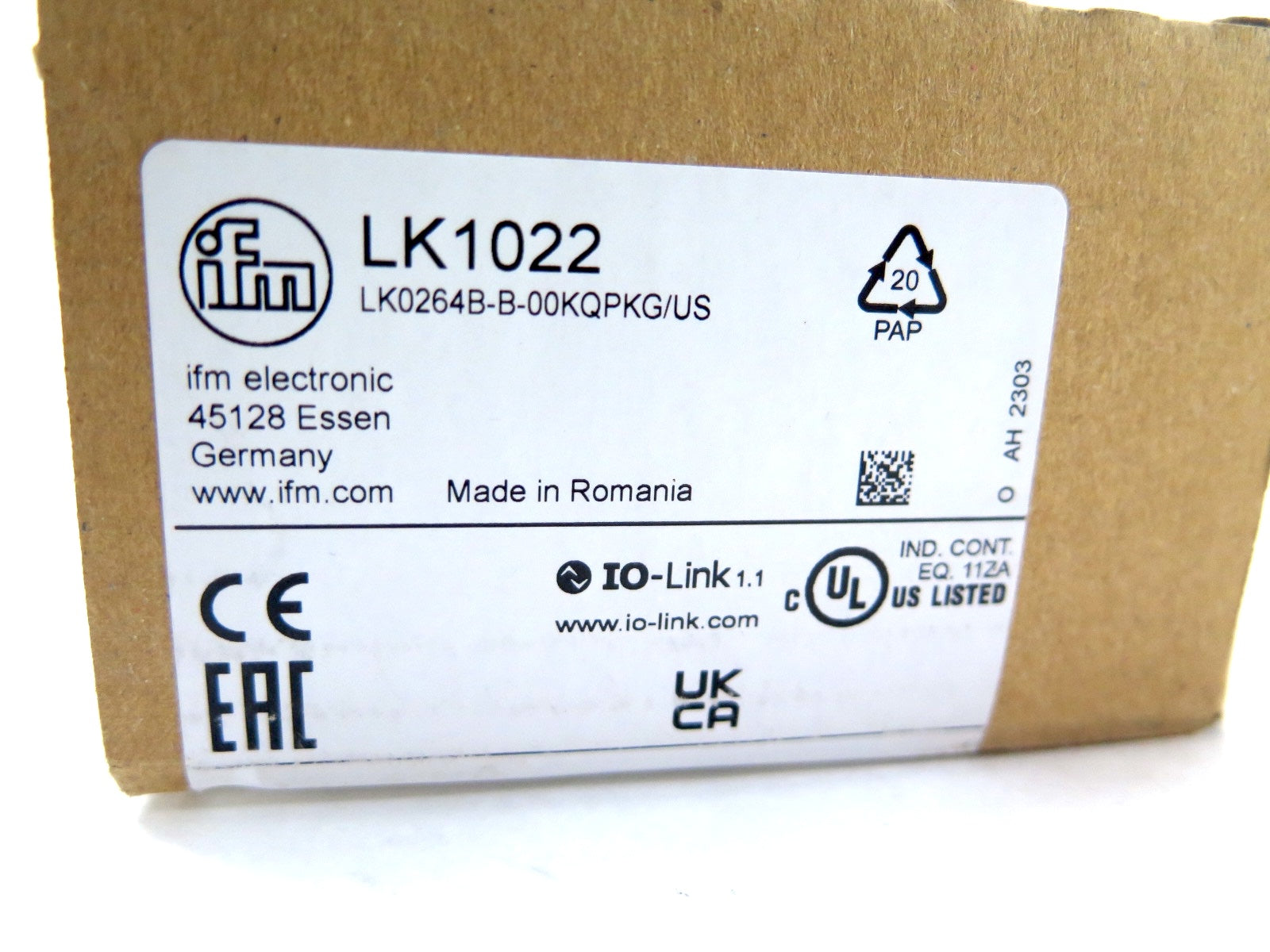 IFM Efector LK1002 Level Sensor / Probe LK0264B-B-00KQPKG/US - Advance Operations