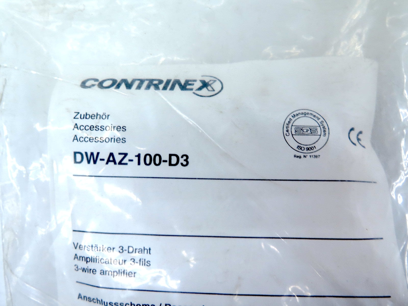 Contrinex DW-AZ-100-D3 Amplifier 3 Wire - Advance Operations