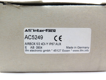 IFM Efector AC5249 Airbox 5/2 4DI-Y IP67 Aux - Advance Operations