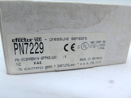 IFM PN7229 Pressure Sensor / PN-002HRBN14-QFPKG/US - Advance Operations