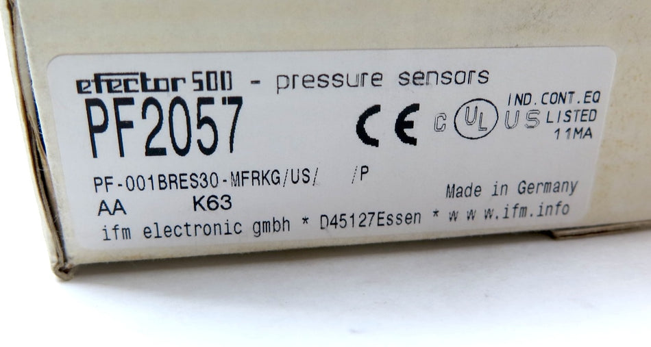 IFM Efector PF2057 Pressure Sensor PF-001BRES30-MFRKG/US - Advance Operations