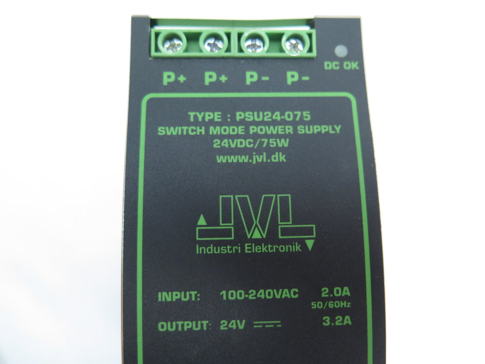 JVL PSU24-075 Switch Mode Power Supply 100-240Vac to 24Vdc - Advance Operations