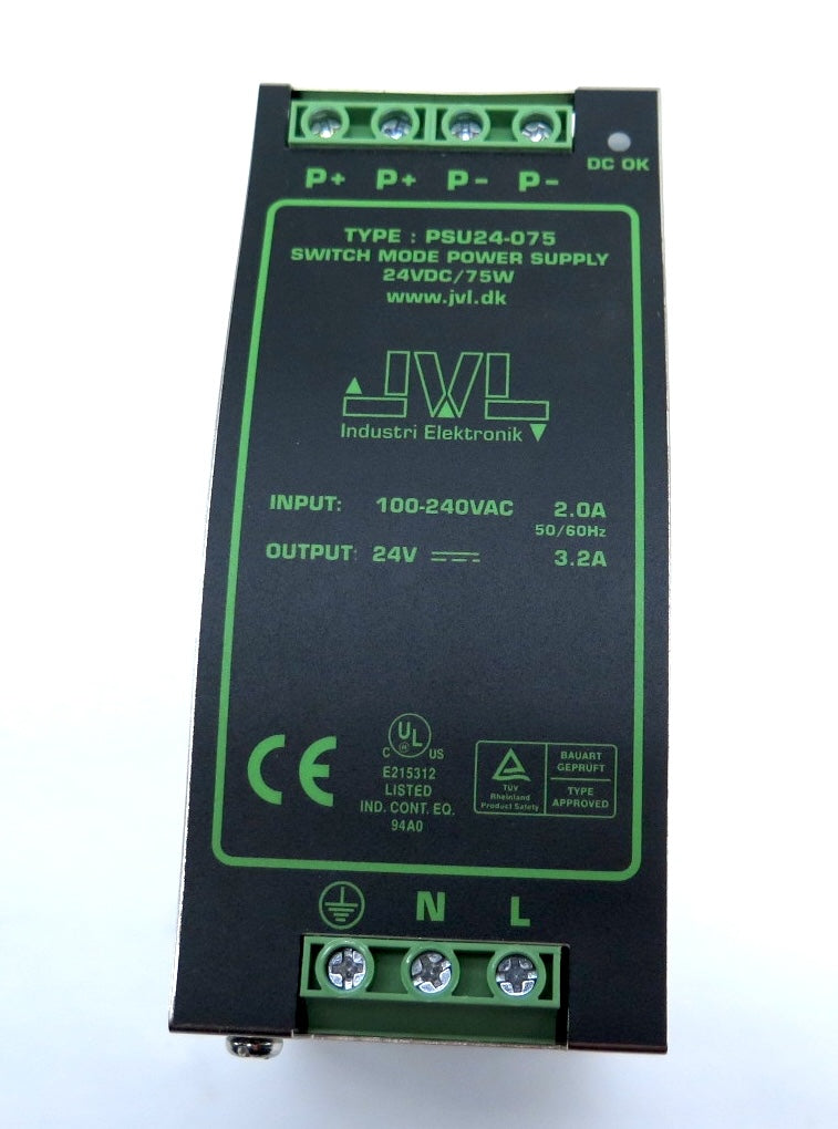 JVL PSU24-075 Switch Mode Power Supply 100-240Vac to 24Vdc - Advance Operations