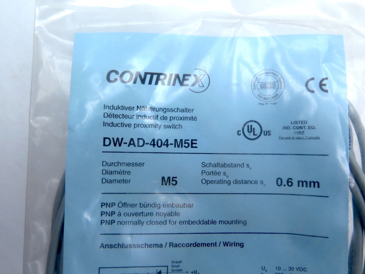 Contrinex DW-AD-404-M5E Inductive Proximity Switch - Advance Operations