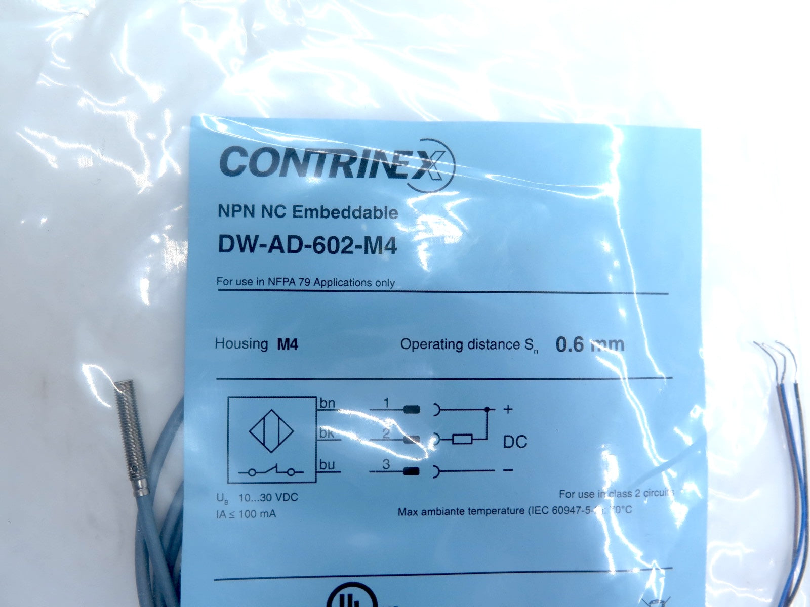 Contrinex DW-AD-602-M4 Miniature Inductive Sensor - Advance Operations