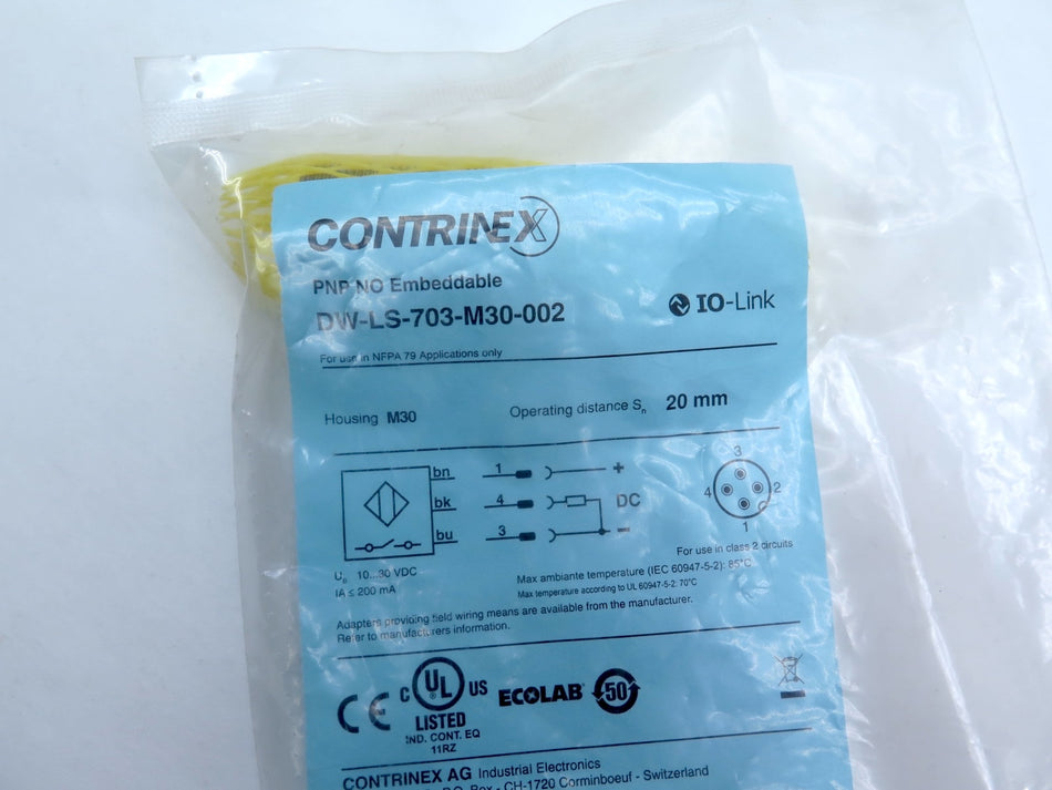 Contrinex DW-LS-703-M30-002 Washdown And Food Grade Inductive Sensor - Advance Operations