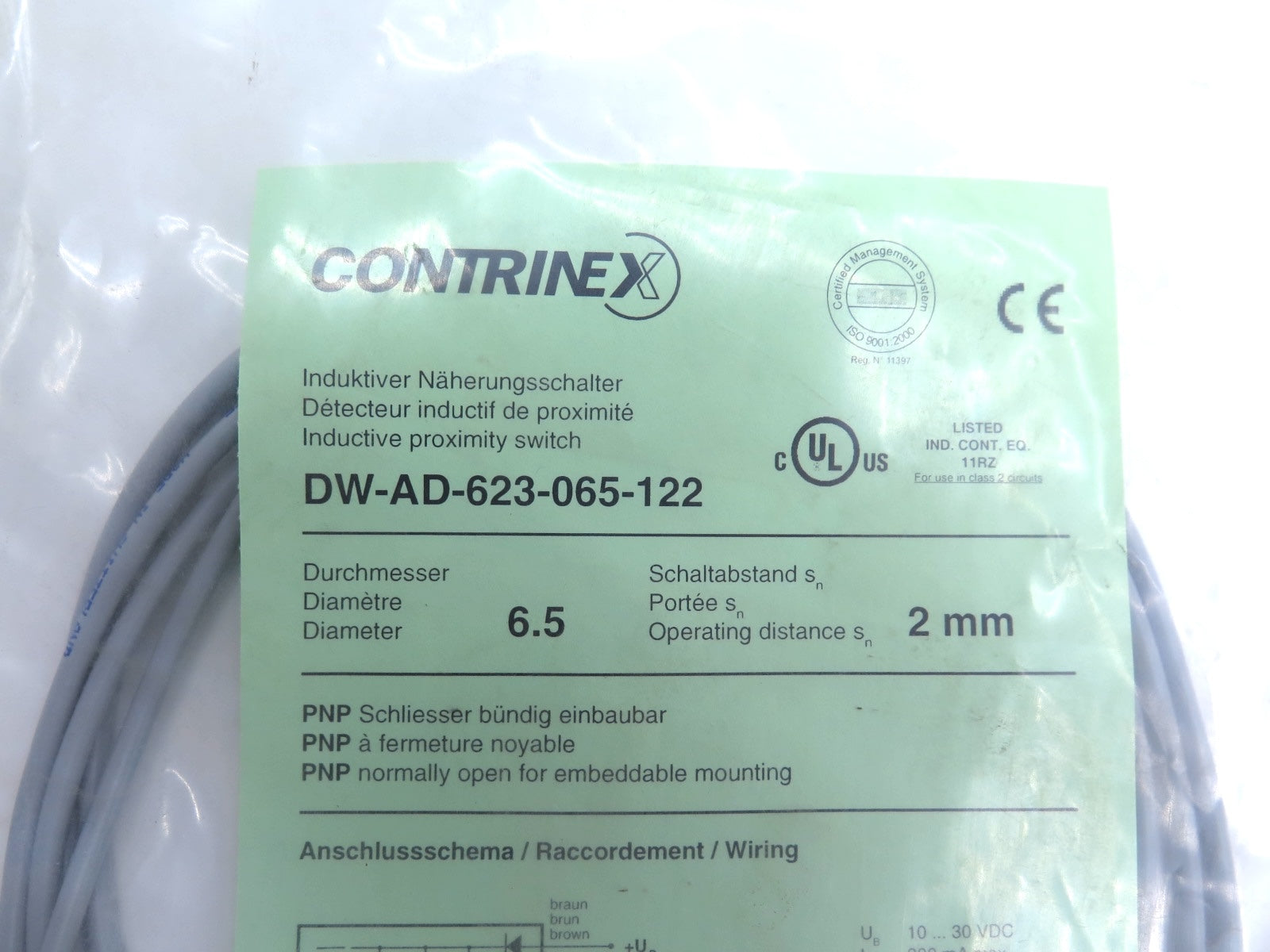 Contrinex DW-AD-623-065-122 Inductive Proximity Switch - Advance Operations