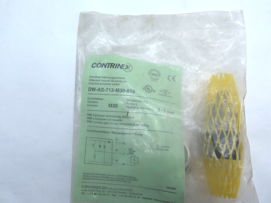 Contrinex DW-AS-713-M30-618 Stainless Inductive Sensor - Advance Operations