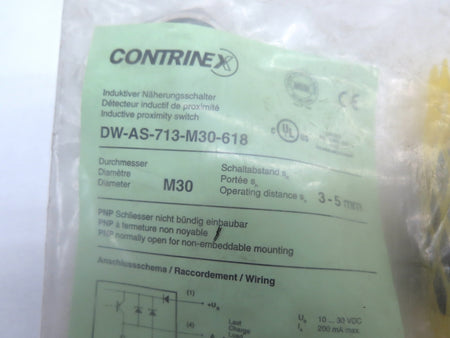 Contrinex DW-AS-713-M30-618 Stainless Inductive Sensor - Advance Operations