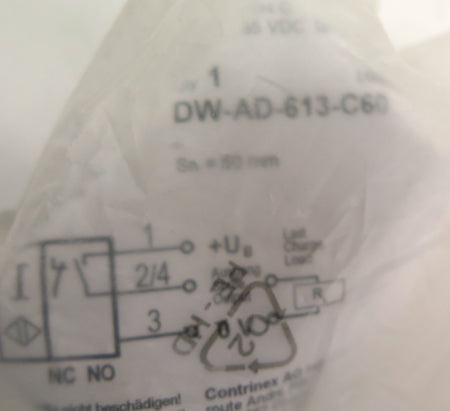 Contrinex DW-AD-613-C60 Inductive Sensor - Advance Operations