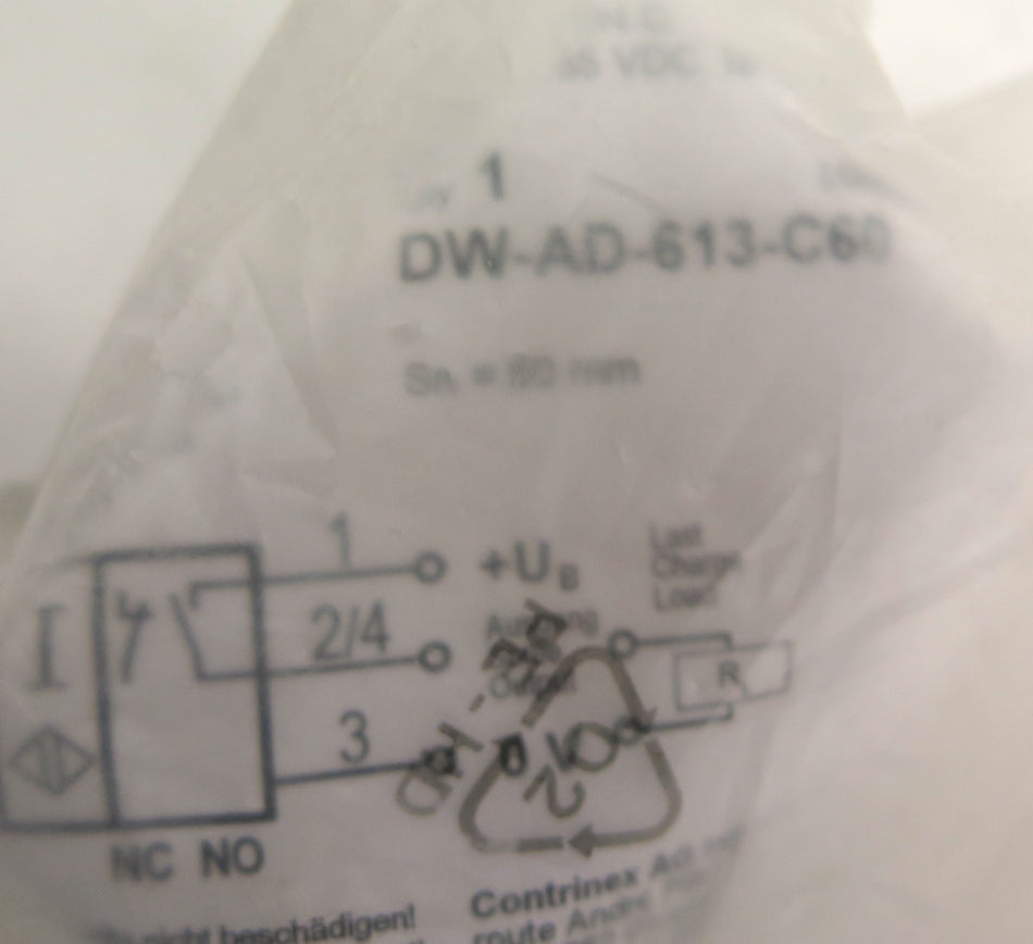 Contrinex DW-AD-613-C60 Inductive Sensor - Advance Operations