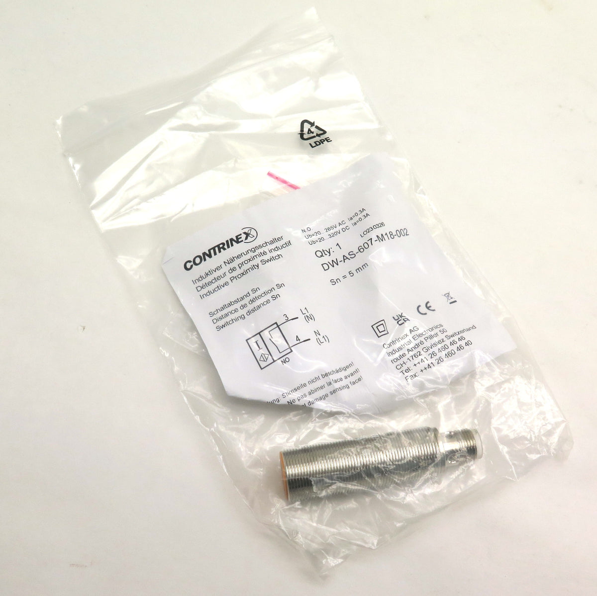 Contrinex DW-AS-607-M18-002 Inductive Proximity Switch - Advance Operations