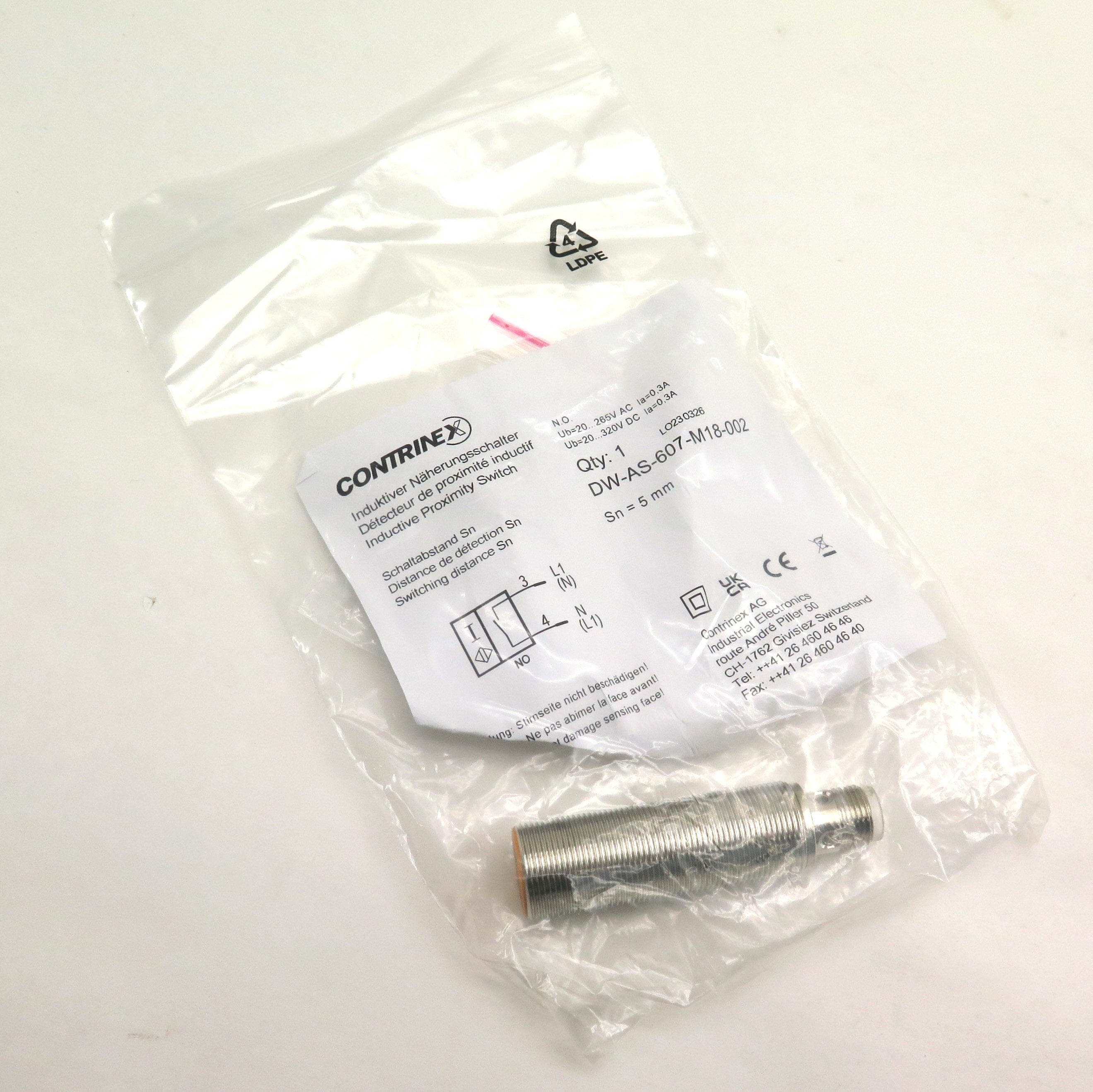 Contrinex DW-AS-607-M18-002 Inductive Proximity Switch - Advance Operations