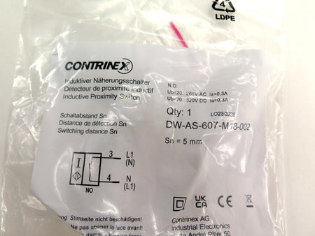 Contrinex DW-AS-607-M18-002 Inductive Proximity Switch - Advance Operations