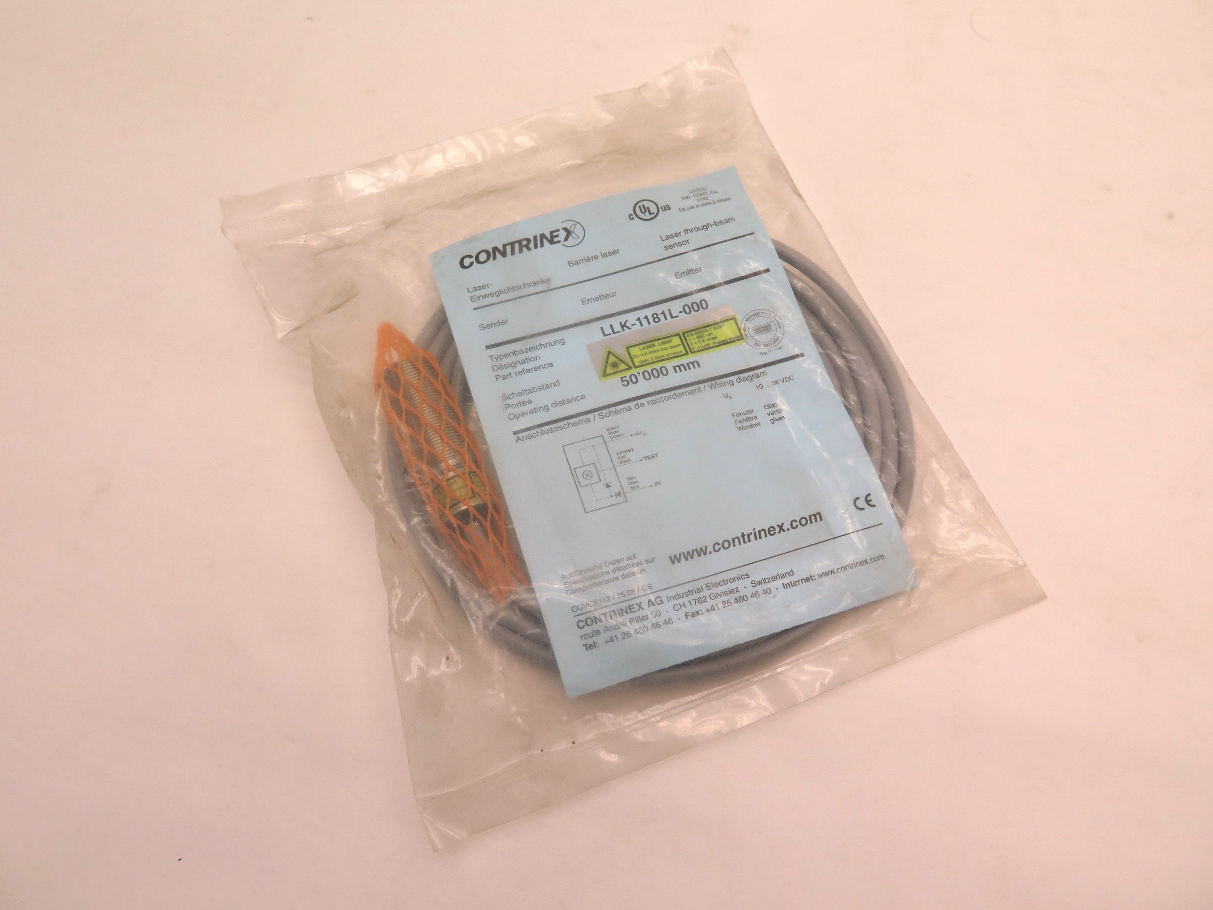 Contrinex LLK-1181L-000 Laser Through-Beam Sensor - Advance Operations