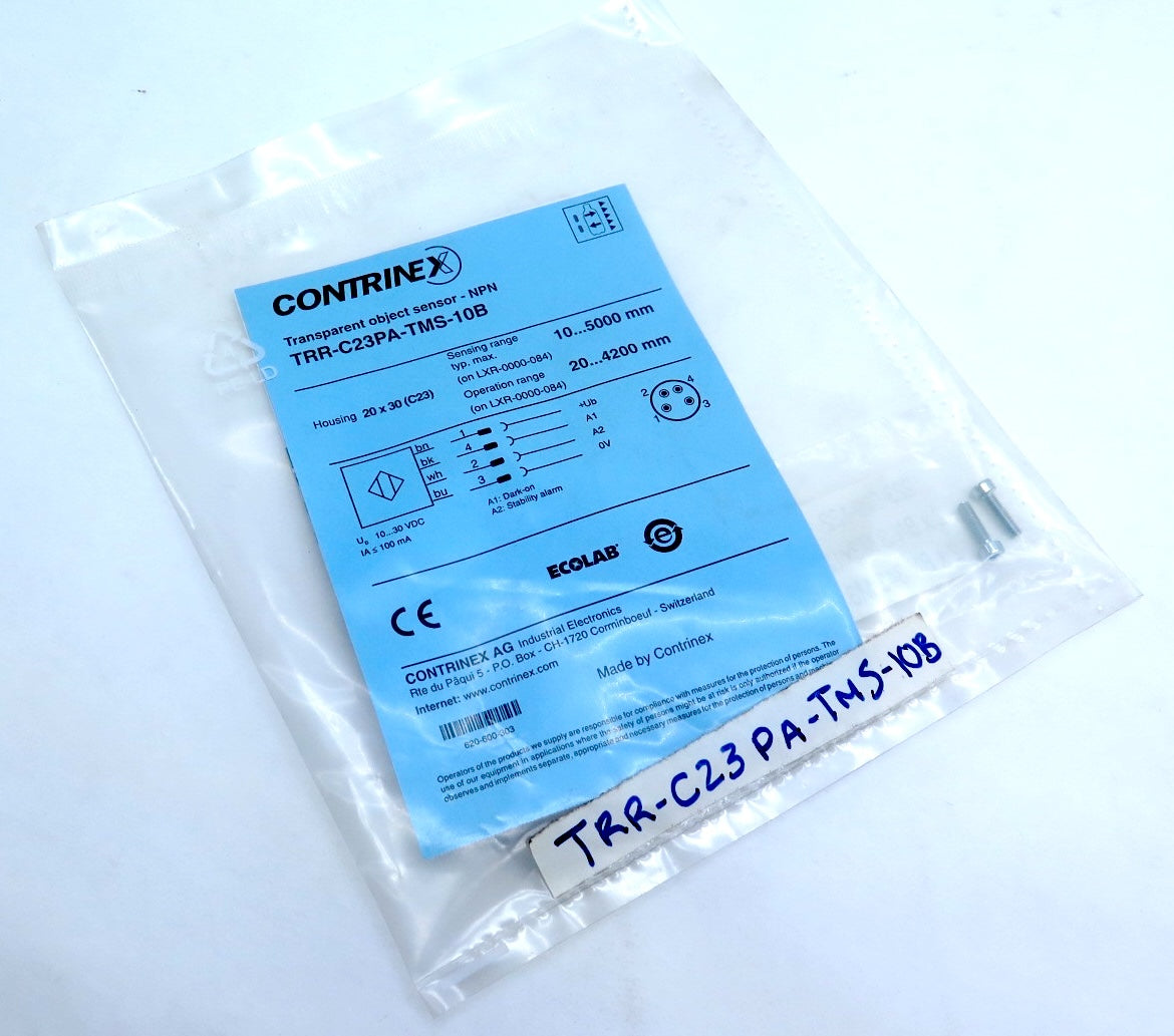 Contrinex TRR-C23PA-TMS-10B Transparent Object Sensor - Advance Operations