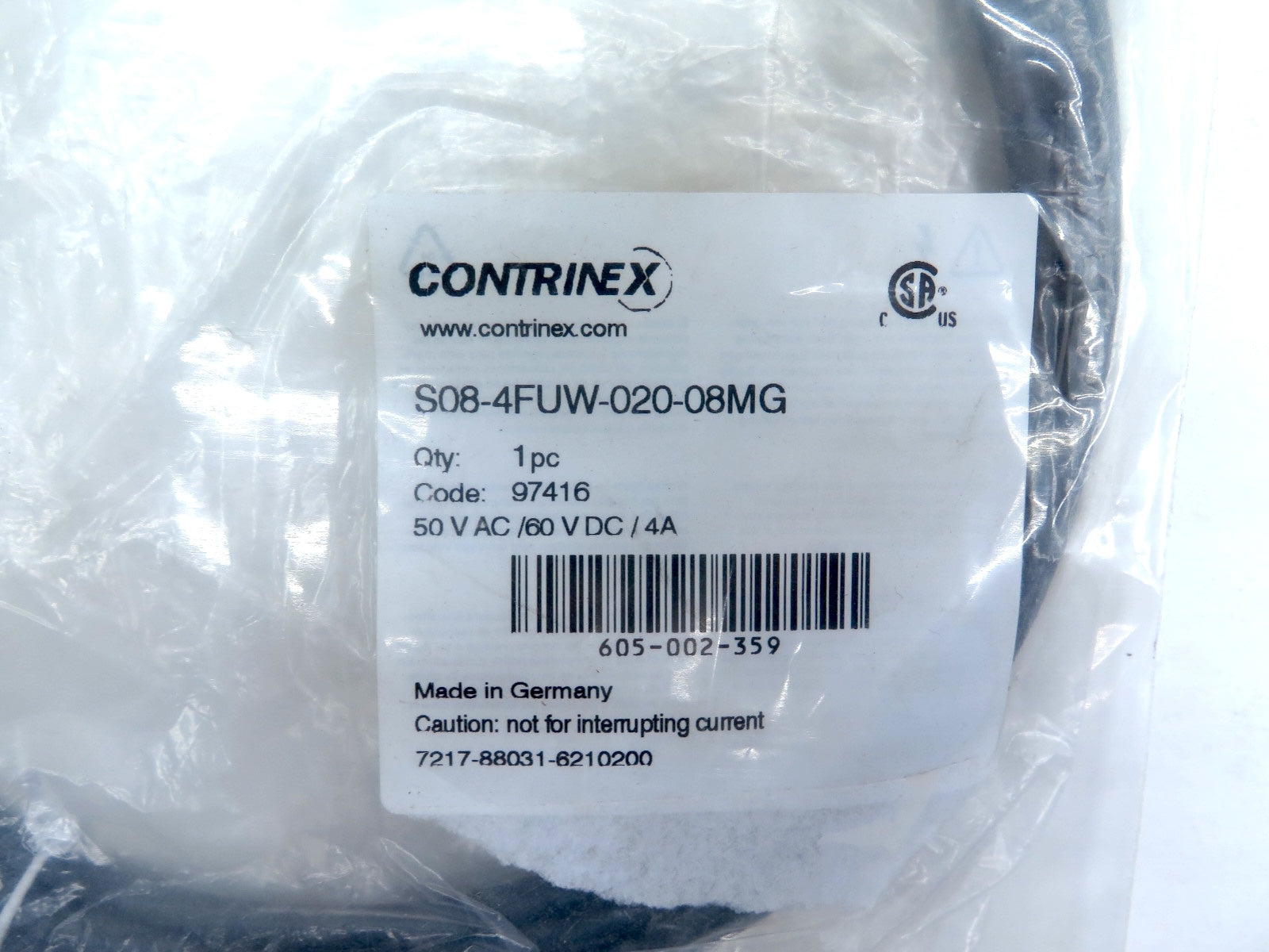Contrinex S08-4FUW-020-08MG Cable / Cordset - Advance Operations