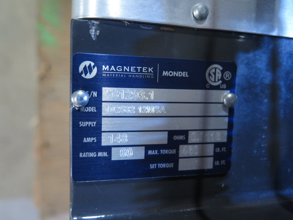 Magnetek 102582 12MSA Brake Assembly Torque 460 LbFt 12" - Advance Operations