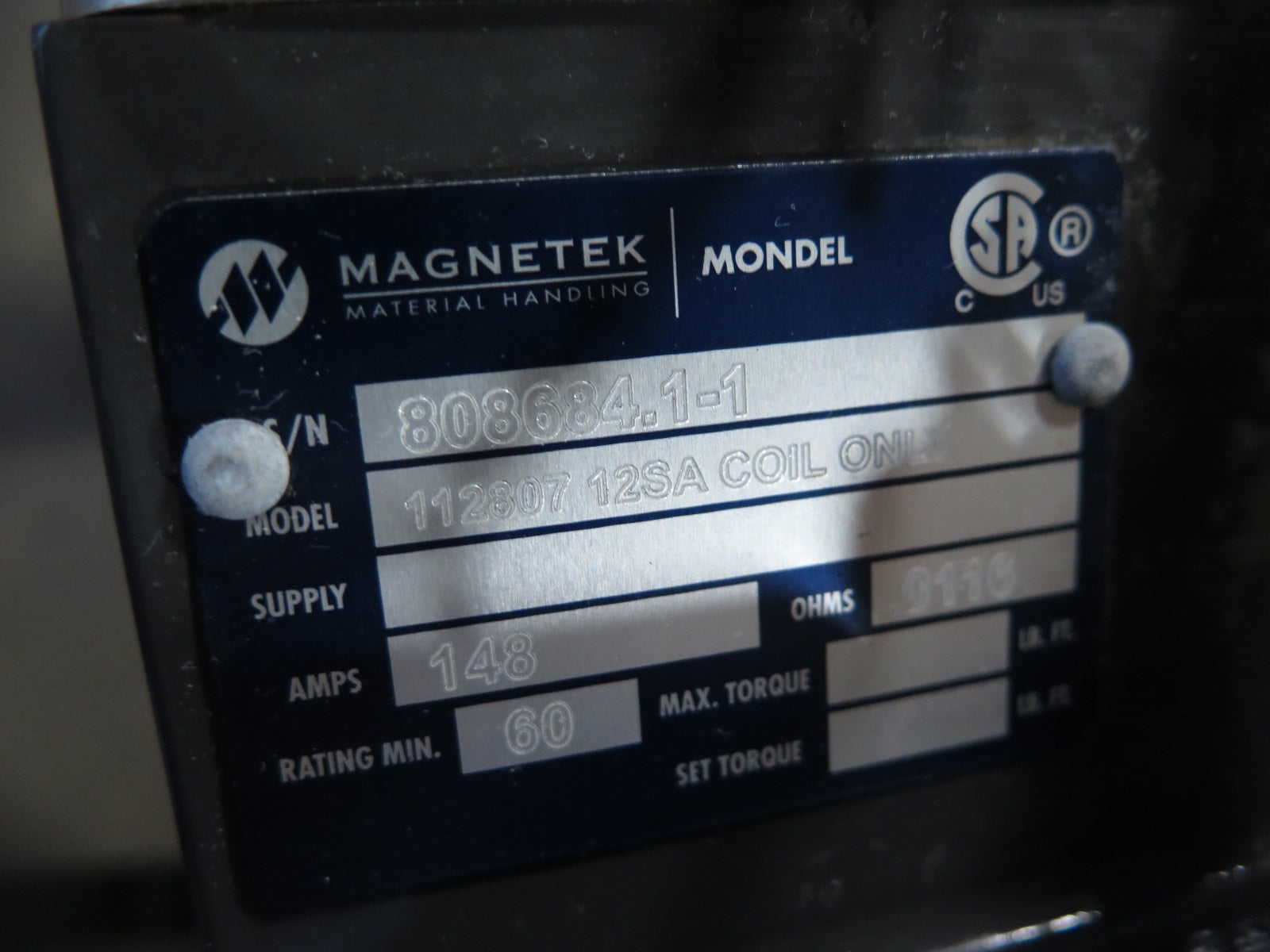 Magnetek 12SA-0460-MA-SE148A Brake Assembly 184A - Advance Operations