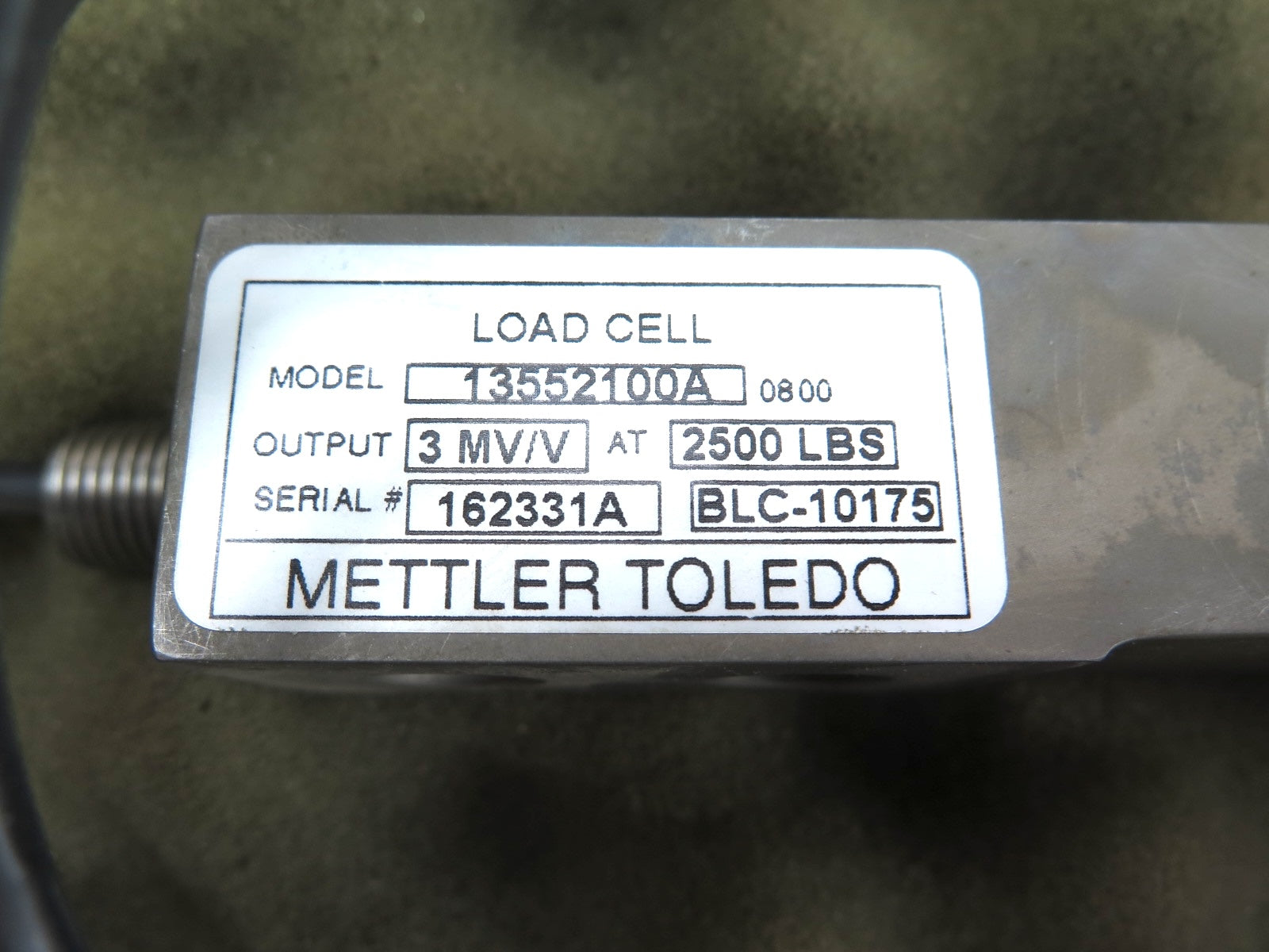Mettler Toledo 13552100A Load Cell 2500 LBS 3MV/V - Advance Operations