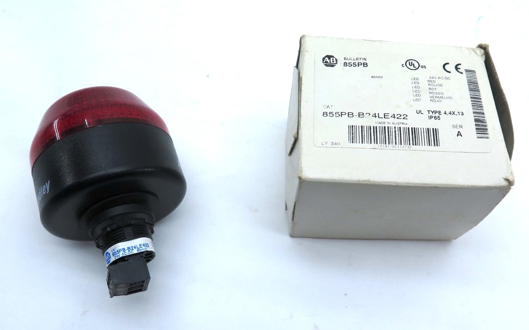 Allen-Bradley 855PB-B24LE422 24Vdc Red Light Panel Mount - Advance Operations