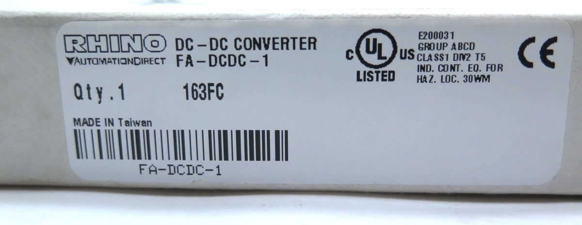 Automation Direct / Rhino FA-DCDC-1 DC to DC Converter - Advance Operations