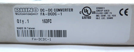 Automation Direct / Rhino FA-DCDC-1 DC to DC Converter - Advance Operations