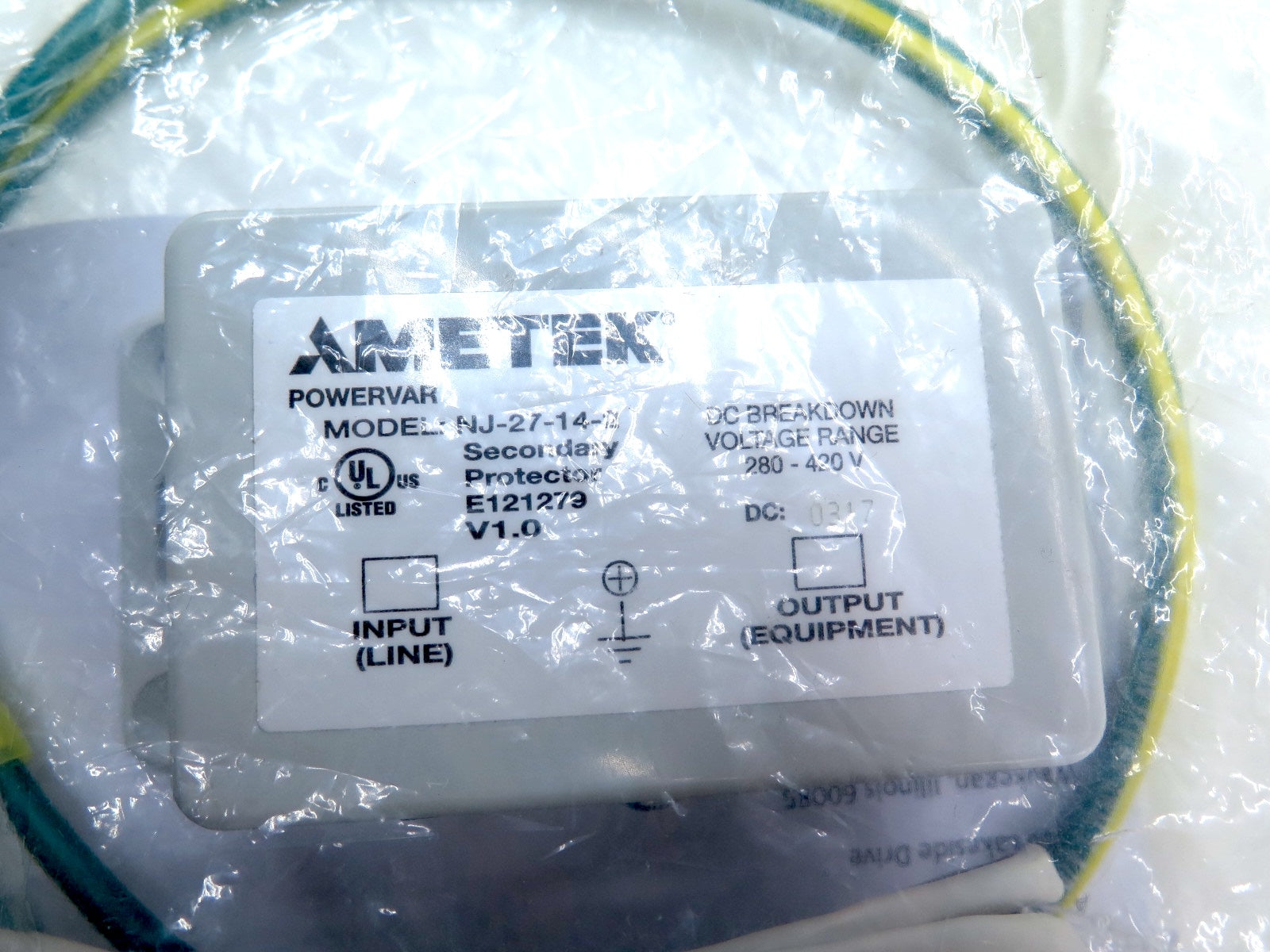 Ametek NJ-27-14-2 Communication Line Protectors - Advance Operations