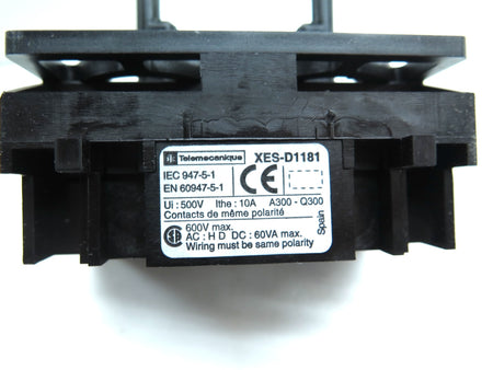 Telemecanique XES D1181 Spring Return Double Contact Block Single Speed - Advance Operations