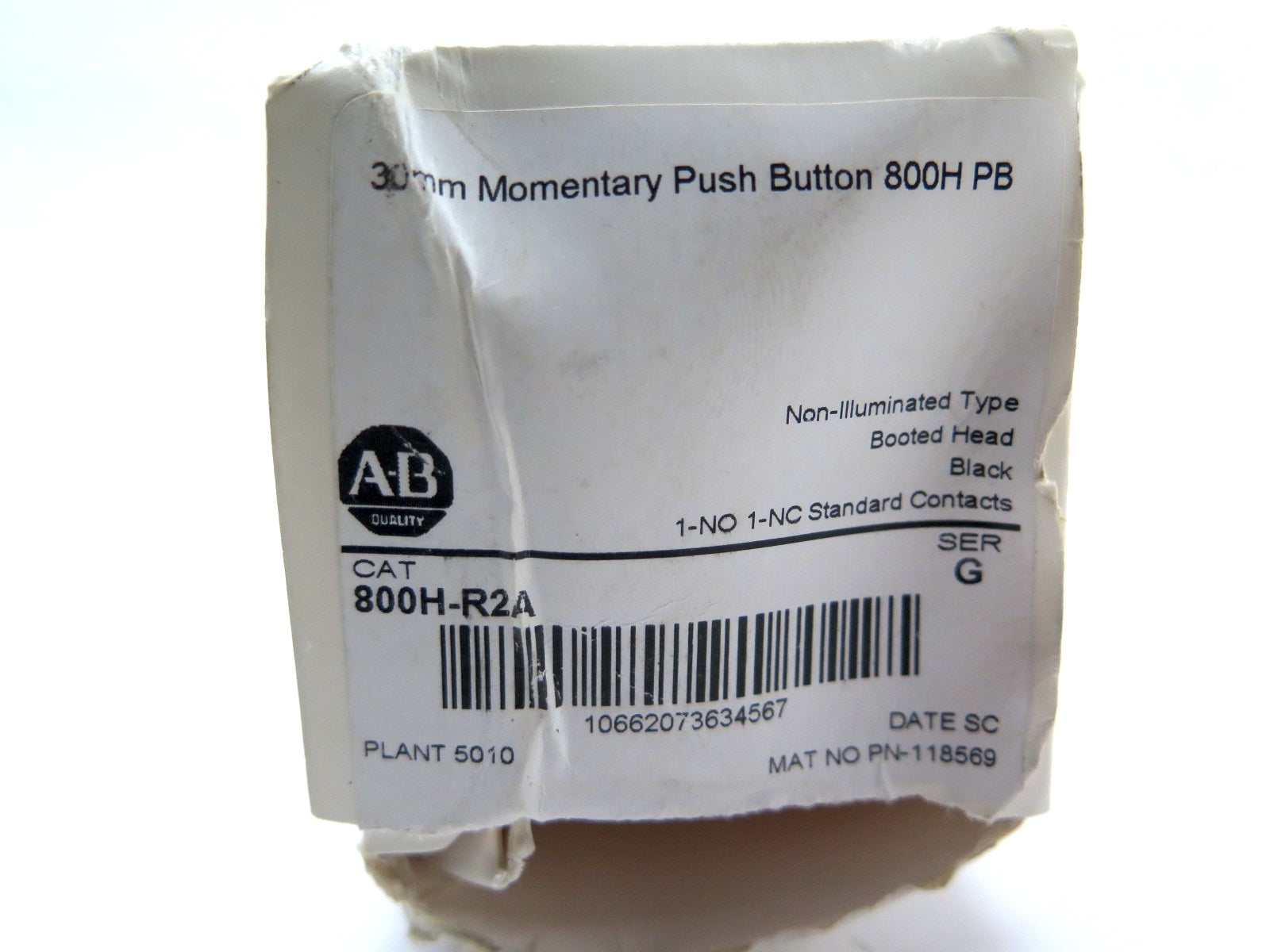 Allen-Bradley 800H-R2A Non-Illuminated Type Booted Head Black - Advance Operations