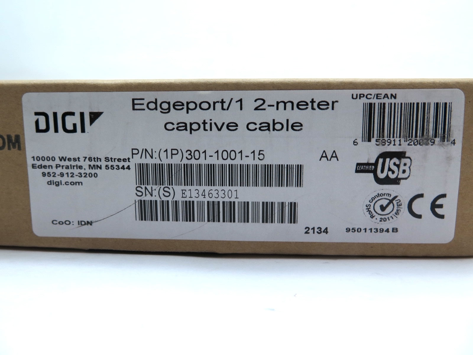 Digi Edgeport/1 2-Meter Captive Cable (1P) 301-1001-15 - Advance Operations