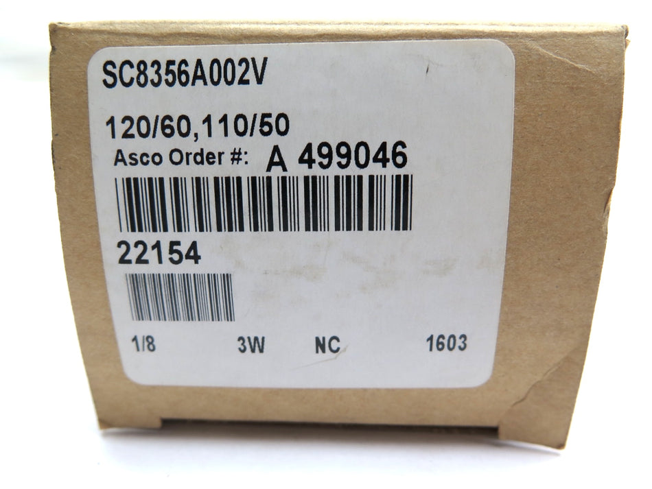 Asco SC8356A002V Solenoid Valve 140Psi 1/8" 24V - Advance Operations