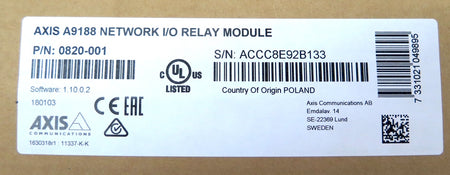 Axis Communications A9188 Network I/O Relay Module 0820-001 Kit - Advance Operations