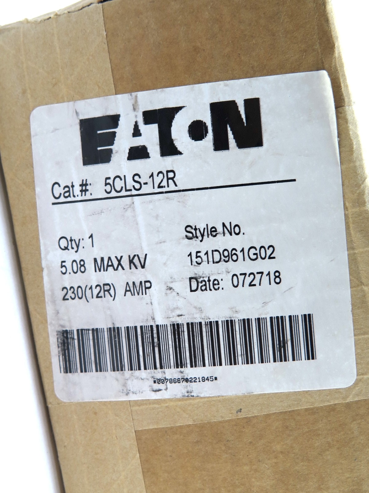 Eaton 5CLS-12R Single Barrel Fuse 4.8kV 230A - Advance Operations